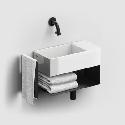 Fonteinkast Clou New Flush Rechts 21.2x44x18 cm Mat Zwart Clou