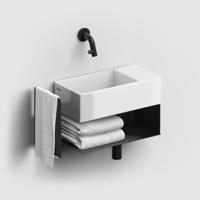 Fonteinkast Clou New Flush Rechts 21.2x44x18 cm Mat Zwart Clou - thumbnail