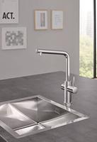Grohe Red 3-in-1 kokend water kraan met L-uitloop en combi boiler chroom - thumbnail