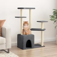 VidaXL Kattenmeubel met sisal krabpalen 107,5 cm donkergrijs - thumbnail