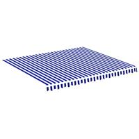 VidaXL Vervangingsdoek voor luifel 4x3,5 m blauw en wit - thumbnail
