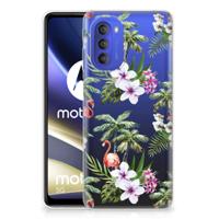 Motorola Moto G51 5G | TPU Hoesje | Flamingo Palms - thumbnail
