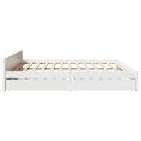 Bedframe zonder matras massief grenenhout wit 180x200 cm - thumbnail