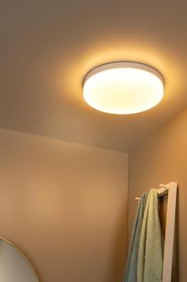 Lucide BISKIT - Plafonnière Badkamer - Ø 40 cm - LED - 1x36W 2700K - IP44 - Bewegingssensor - Wit