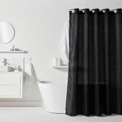 Douchegordijn TODAY Zwart Polyester 180 x 200 cm (12 Stuks)