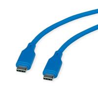 ROLINE USB 2.0 kabel, type C-C, ST/ST, siliconen, 60W, blauw, 1 m - thumbnail