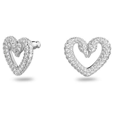 Swarovski 5625535 Oorknoppen Una Heart zilverkleurig-wit