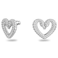 Swarovski 5625535 Oorknoppen Una Heart zilverkleurig-wit - thumbnail