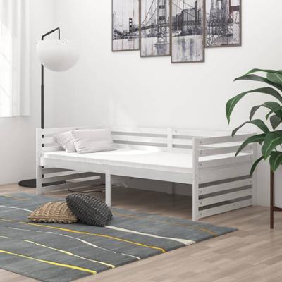 VidaXL Bedbank massief grenenhout wit 90x200 cm