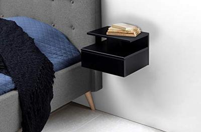 Bendt Zwevend nachtkastje 'Cecilie' met lade, kleur zwart