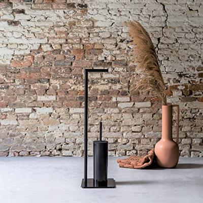 Toiletbutler Sealskin Tube met Toiletrolhouder en Toiletborstel met Houder Vrijstaand Zwart Toiletbutler Sealskin Tube met Toiletrolhouder en Toiletborstel met Houder Vrijstaand Zwart