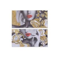 Schilderij DKD Home Decor Vrouw (80 x 2 x 40 cm) (2 Stuks) - thumbnail