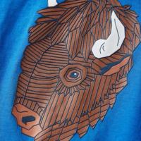 Kindershirt met lange mouwen runderprint 128 kobaltblauw - thumbnail