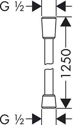 Ben doucheslang 125cm mat zwart Ben doucheslang 125cm mat zwart