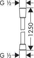Ben doucheslang 125cm mat zwart - thumbnail