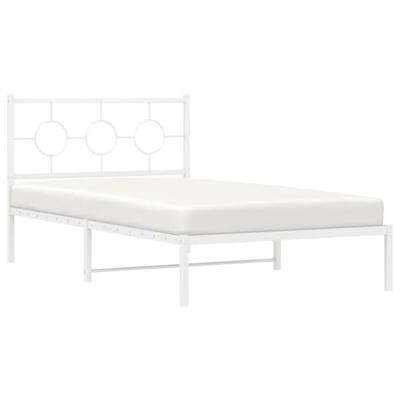 Bedframe met hoofd- en voeteneinde metaal wit 107x203 cm Bedframe met hoofd- en voeteneinde metaal wit 107x203 cm
