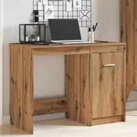 Bureau 100x50x76 cm bewerkt hout artisanaal eikenkleur - thumbnail