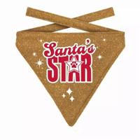 PLENTY GIFTS KERST BANDANA SANTA'S STAR GLITTER GOUD - thumbnail