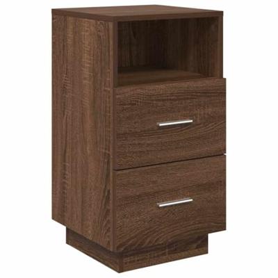 Nachtkastjes 2 st met 2 lades 36x36x68 cm bruin eikenkleurig
