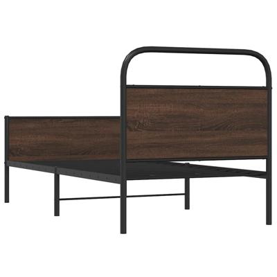 Bedframe zonder matras bewerkt hout bruin eikenkleur 135x190 cm