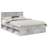 Bedframe met hoofdeinde Beton 140 x 190 cm Massief grenenhout - thumbnail
