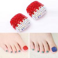 2 PC'S Crystal nep Nail Art Tips Rhinestone volledige dekking teennagels Decals stickers (NO: 31) - thumbnail