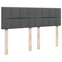 Boxspring met matras stof donkergrijs 140x190 cm - thumbnail
