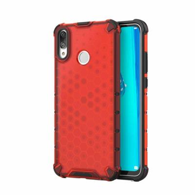Honingraat schokbestendig PC + TPU Case voor Huawei Y9 (2019) (rood)