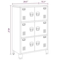 Archiefkast industrieel 75x40x115 cm metaal wit - thumbnail