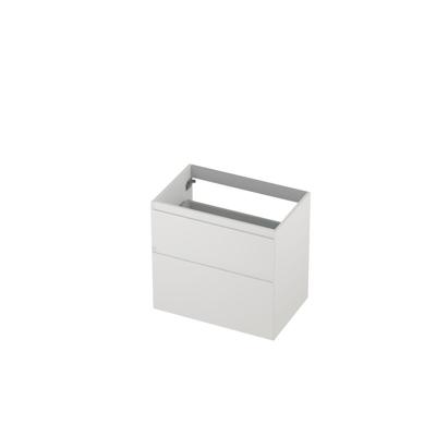 INK - Onderkast 2 Laden Greeploos Gelakt 45gr A-symmetrisch - 700x450x650 Mm - Mat Wit