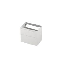 INK - Onderkast 2 Laden Greeploos Gelakt 45gr A-symmetrisch - 700x450x650 Mm - Mat Wit - thumbnail