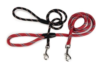 Hondenriem van rond nylon 125cm x 13mm zwart