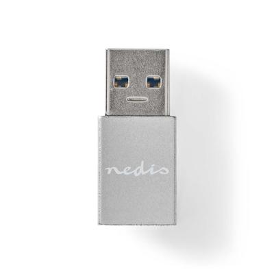 Nedis CCTB60925AL Usb-a Adapter Usb 3.2 Gen 1 Usb-a Male Usb-c™ Female 5 Gbps Vernikkeld Zilver Cover Box