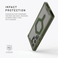 Urban Armor Gear Plyo Pro Backcover Samsung Galaxy S24 Ultra Ice, Transparant, Olijf MagSafe compatible - thumbnail