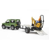 bruder Land Rover Defender met CB 8010 CTS-micrograafmachine modelvoertuig - thumbnail