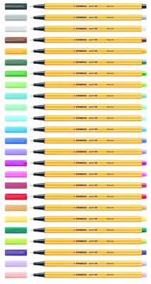 Fineliner stabilo point 88/20 etui gl/rd f assorti | 10 stuks