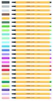 Fineliner stabilo point 88/20 etui gl/rd f assorti | 10 stuks - thumbnail