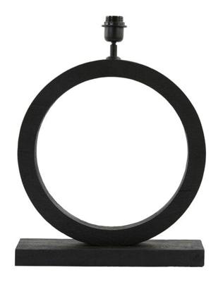 Light & Living Tafellamp 'Tinar' Mangohout, 55cm, kleur Mat Zwart (excl. kap)