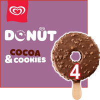 Ola Donut IJs Cocoa & Cookies 4 x 62 ml bij Jumbo - thumbnail