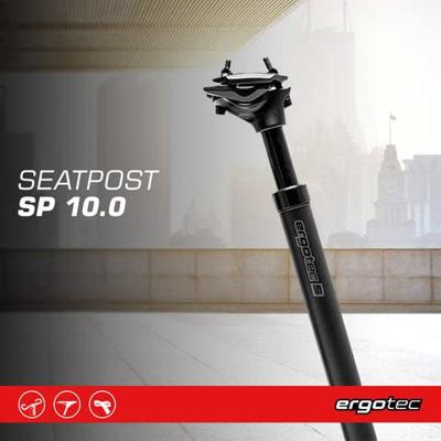 Ergotec zadelpen verend sp-10.0 ø31.6mm / 350mm 45/100 zwart - thumbnail