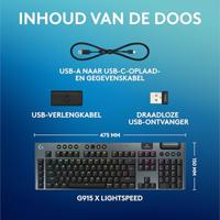 Logitech G G915 X Lightspeed toetsenbord Draadloos Zwart - GL Clicky - thumbnail