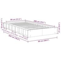 Bedframe zonder matras 80x200 cm massief hout eiken - thumbnail