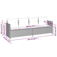 5-delige Loungeset met kussens poly rattan bruin - thumbnail