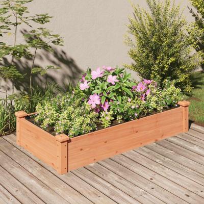 Plantenbak verhoogd met voering 120x60x25 cm vurenhout bruin Plantenbak verhoogd met voering 120x60x25 cm vurenhout bruin