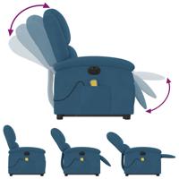 Sta-op-massagestoel elektrisch verstelbaar fluweel blauw - thumbnail