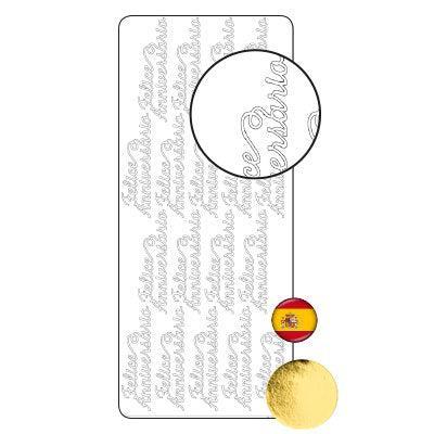 Vaessen Creative • sticker 10x23cm 10pcs goud "feliz anniversario"