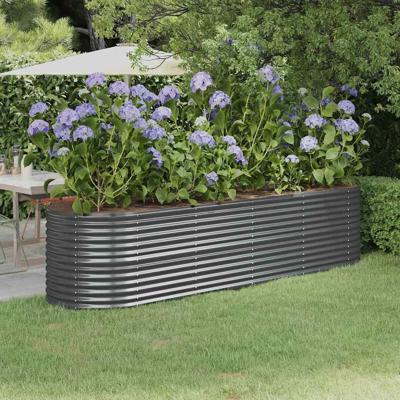 Plantenbak 296x80x68 cm gegalvaniseerd staal antracietkleurig Plantenbak 296x80x68 cm gegalvaniseerd staal antracietkleurig