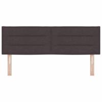 LED Hoofdbord met LED-striplichten Donkerbruin 160 cm Polyester - thumbnail