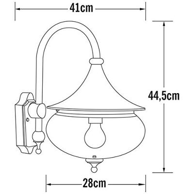 KonstSmide WandlampLibra klassiek 45cm mat wit - 619-250