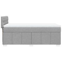 Boxspring met matras stof lichtgrijs 90x200 cm - thumbnail